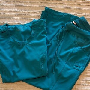 Cherokee Teal Women's Scrubs Top  & Joggers Set